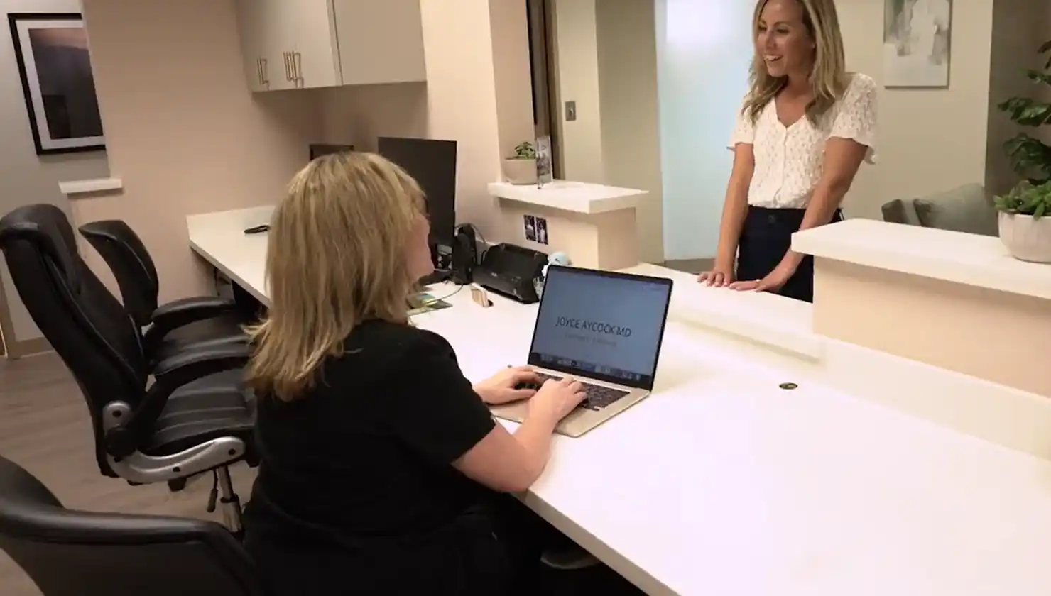 Entering Dr. Joyce Aycock's office